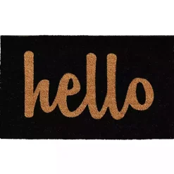 Black and Natural Coir Hello Doormat, 36x24 in.