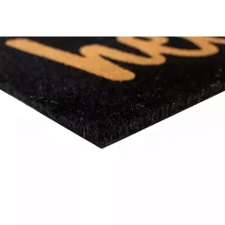 Black and Natural Coir Hello Doormat, 36x24 in.