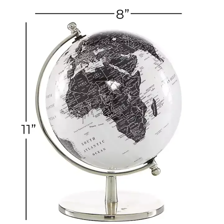 Black and White Aluminum Globe