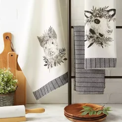 Black and White Animal Kitchen Towels, Set of 3