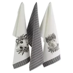 Black and White Animal Kitchen Towels, Set of 3
