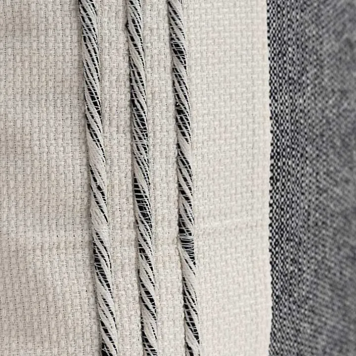 Black and White Block Loop Throw Pillow