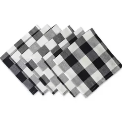 Black and White Buffalo Check Napkins, Set of 6