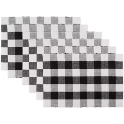 Black and White Buffalo Check Placemats, Set of 6