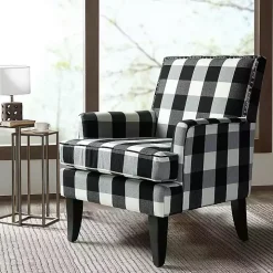 Black and White Buffalo Check Armchair