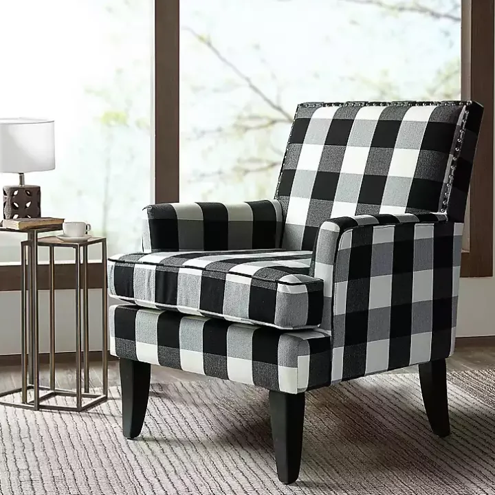 Black and White Buffalo Check Armchair