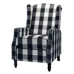 Black and White Buffalo Check Recliner