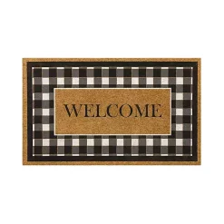 Black and White Buffalo Check Welcome Doormat