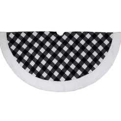 Black and White Buffalo Check Sherpa Tree Skirt