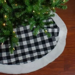 Black and White Buffalo Check Sherpa Tree Skirt