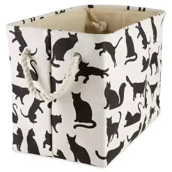 Black and White Cat Rectangular Pet Bin