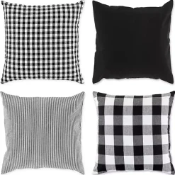 Black and White Check Pillow Covers, Set of 4