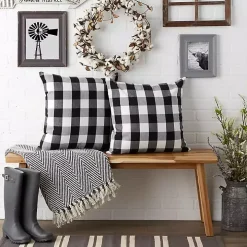 Black and White Checkered Pillow Covers, Set of 2