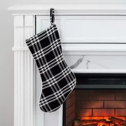 Black and White Checkered Christmas Stocking