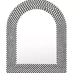 Black and White Checkered Arch Wall Mirror