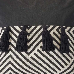Black and White Chevron Pillow with Tassels