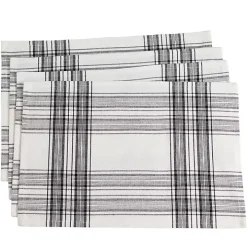 Black and White Classic Plaid Placemats, Set of 4
