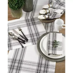 Black and White Classic Plaid Placemats, Set of 4