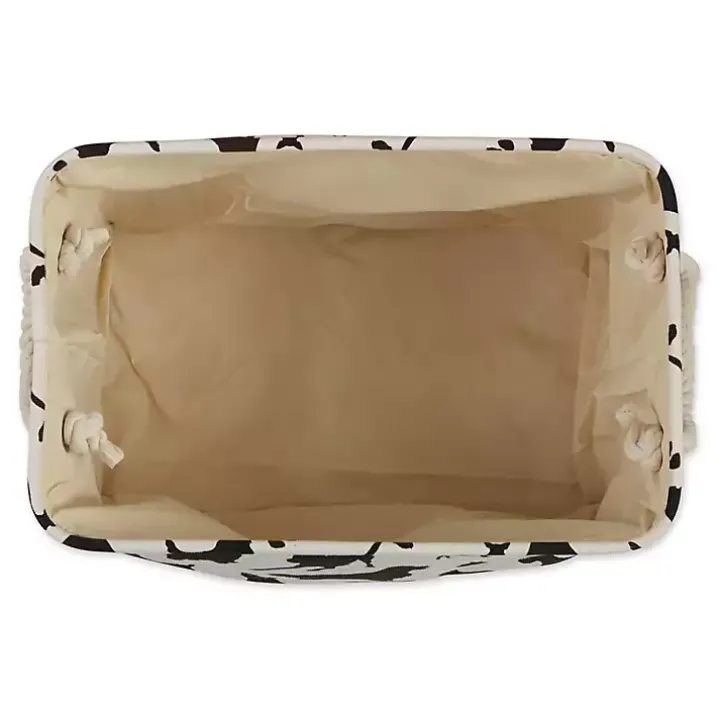 Black and White Dog Rectangular Pet Bin