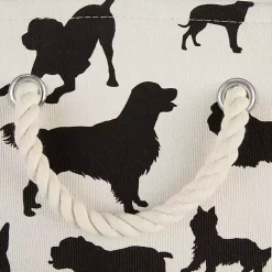 Black and White Dog Rectangular Pet Bin