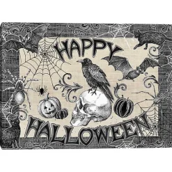 Black and White Happy Halloween Canvas Art Print