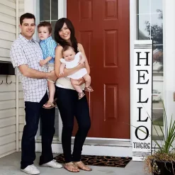 Black and White Hello There Porch Board