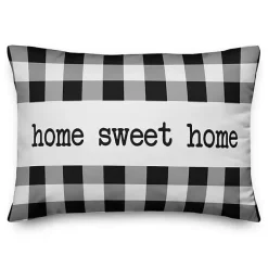 Black and White Home Sweet Home Pillow
