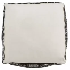 Black and White Mudcloth Cotton Pouf