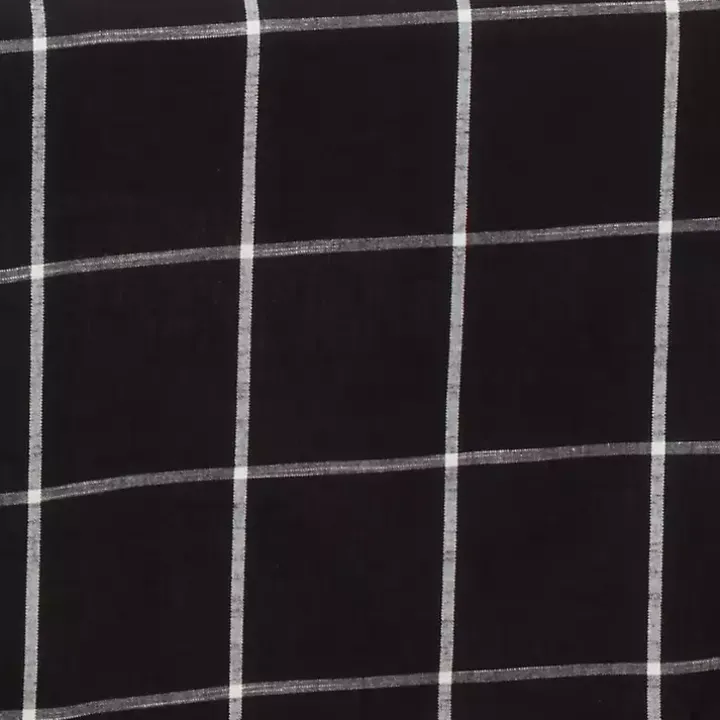 Black and White Plaid Cotton Napkins, Set of 4