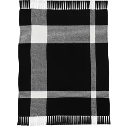 Black and White Plaid Organic Cotton Throw