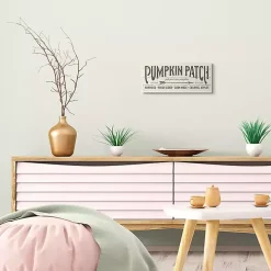 Black and White Pumpkin Patch Wood Plaque