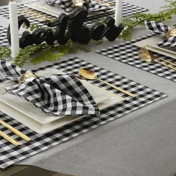 Black and White Reversible Placemats, Set of 4