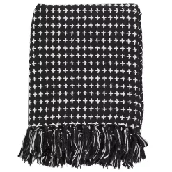 Black and White Stitched Cotton Throw