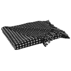 Black and White Stitched Cotton Throw