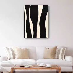Black and White Striped Canvas Art Print