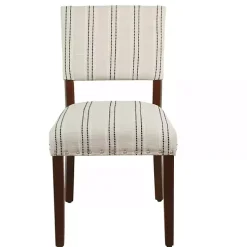 Black and White Striped Dining Chairs, Set of 2