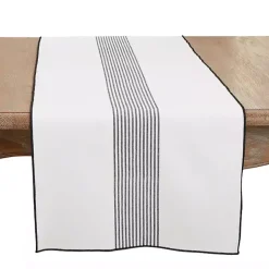 Black and White Striped Table Runner