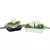 Black and White Wooden Base Bowls, Set of 3