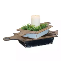 Black and White Wooden Base Bowls, Set of 3