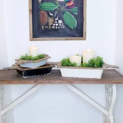 Black and White Wooden Base Bowls, Set of 3