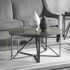 Black Antique Bronze Kayden Round Coffee Table