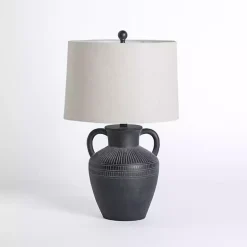Black Antique Jug Table Lamp with Handles