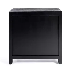 Black Arch Cane and Wood Cabinet