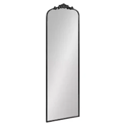 Black Arch Ornate Crown Full Length Wall Mirror