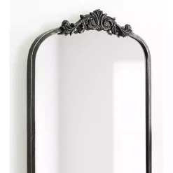 Black Arch Ornate Crown Full Length Wall Mirror
