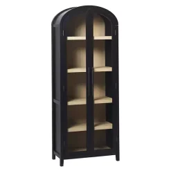 Black Arched Glass Doors Chantelle Bookcase