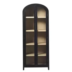 Black Arched Glass Doors Chantelle Bookcase