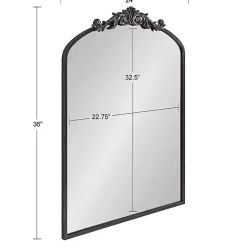 Black Arendahl Arched Mirror, 24x36 in.