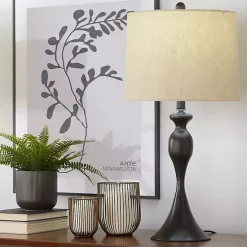 Black Ashland Table Lamps, Set of 2