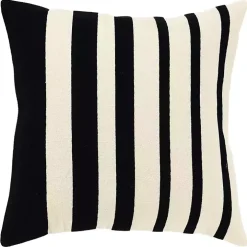 Black Asymmetrical Linear Throw Pillow